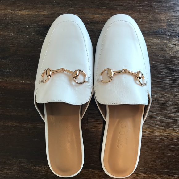 Shoes - White leather mules